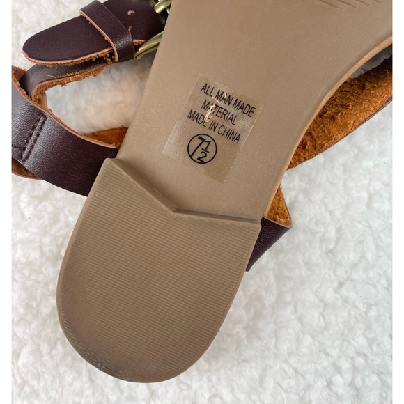 SODA • Borgo Brown/Tan Ankle Strap Flat Sandals - Picture 14 of 16